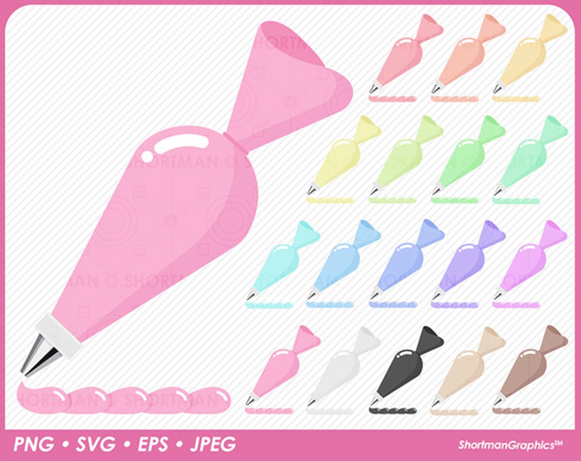 Piping Bag Icing Bag Pastry Bag Clipart PNG SVG Etsy