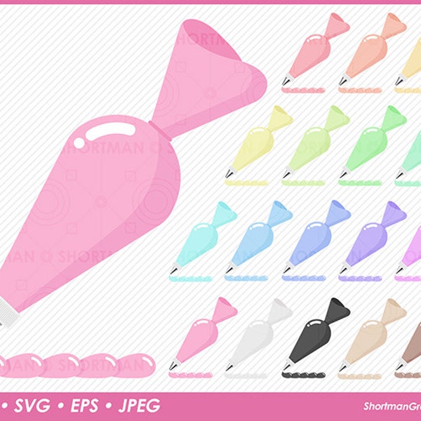 Piping Bag - Icing bag - Pastry Bag - Clipart PNG SVG