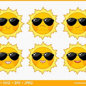 Cool Sun with Sunglasses - SVG PNG Download