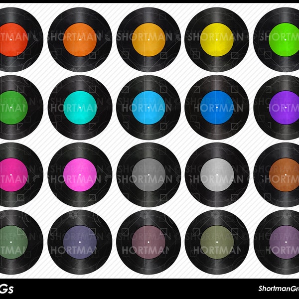 Vinyl Record Clipart - PNG Set