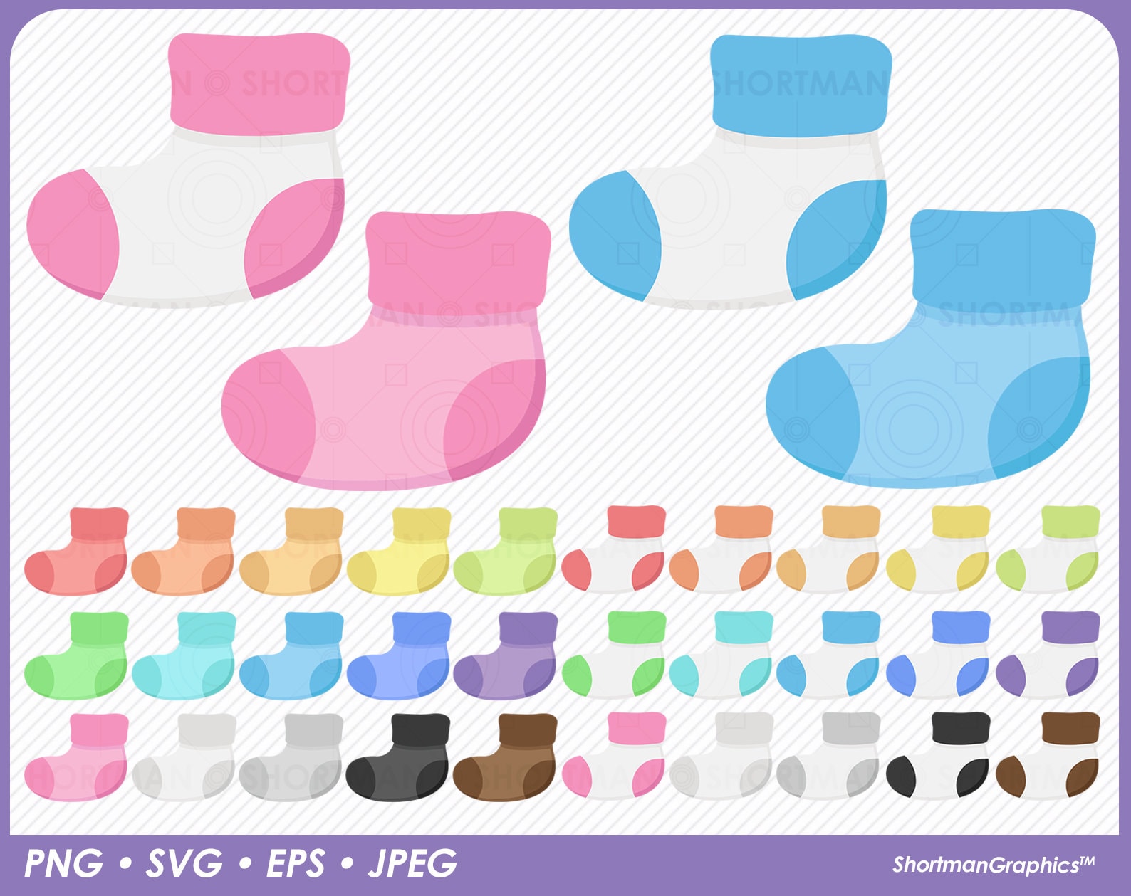 Pink Baby Socks Clipart