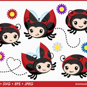 Primavera tempo coccinella Clipart SVG PNG Cartoon Clipart