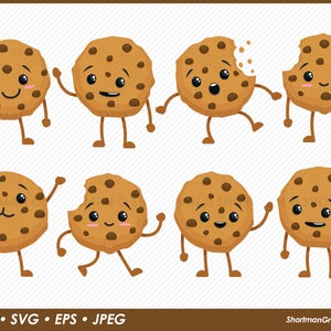 Smiling Cookies Clipart - SVG PNG