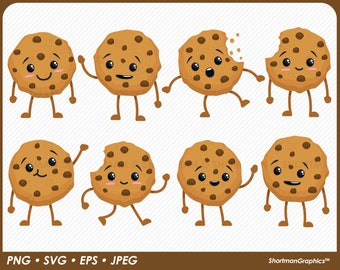 Smiling Cookies Clipart - SVG PNG