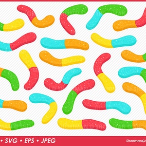 Clipart di vermi gommosi - PNG SVG