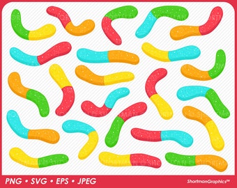 Clipart di vermi gommosi - PNG SVG