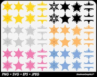 Sheriff Badge - Cowboy Badge - SVG PNG EPS
