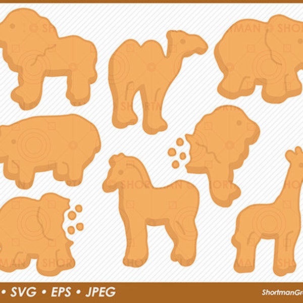 Circus Animal Crackers Clipart - Animal Cookies - SVG PNG