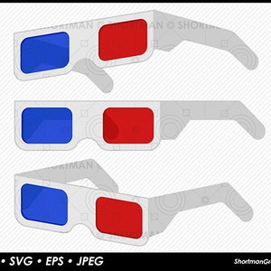 3D Glasses Set Clipart - SVG PNG
