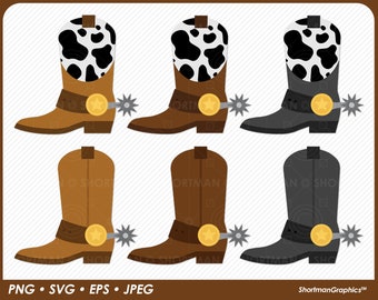 Cowboy Boot Clipart - PNG SVG PDF