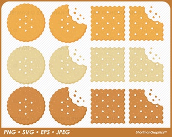 Cracker Biscuit Clipart - Quadrato e rotondo - Download PNG SVG