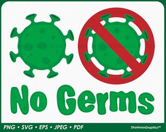 No Germs Icon - Crossed - Germ - SVG PNG