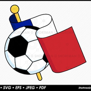 Football with French Flag - Soccer - Clipart - SVG PNG Download