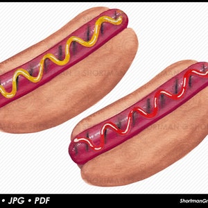 Aquarell Hotdog Clipart - Hotdog PNG Download