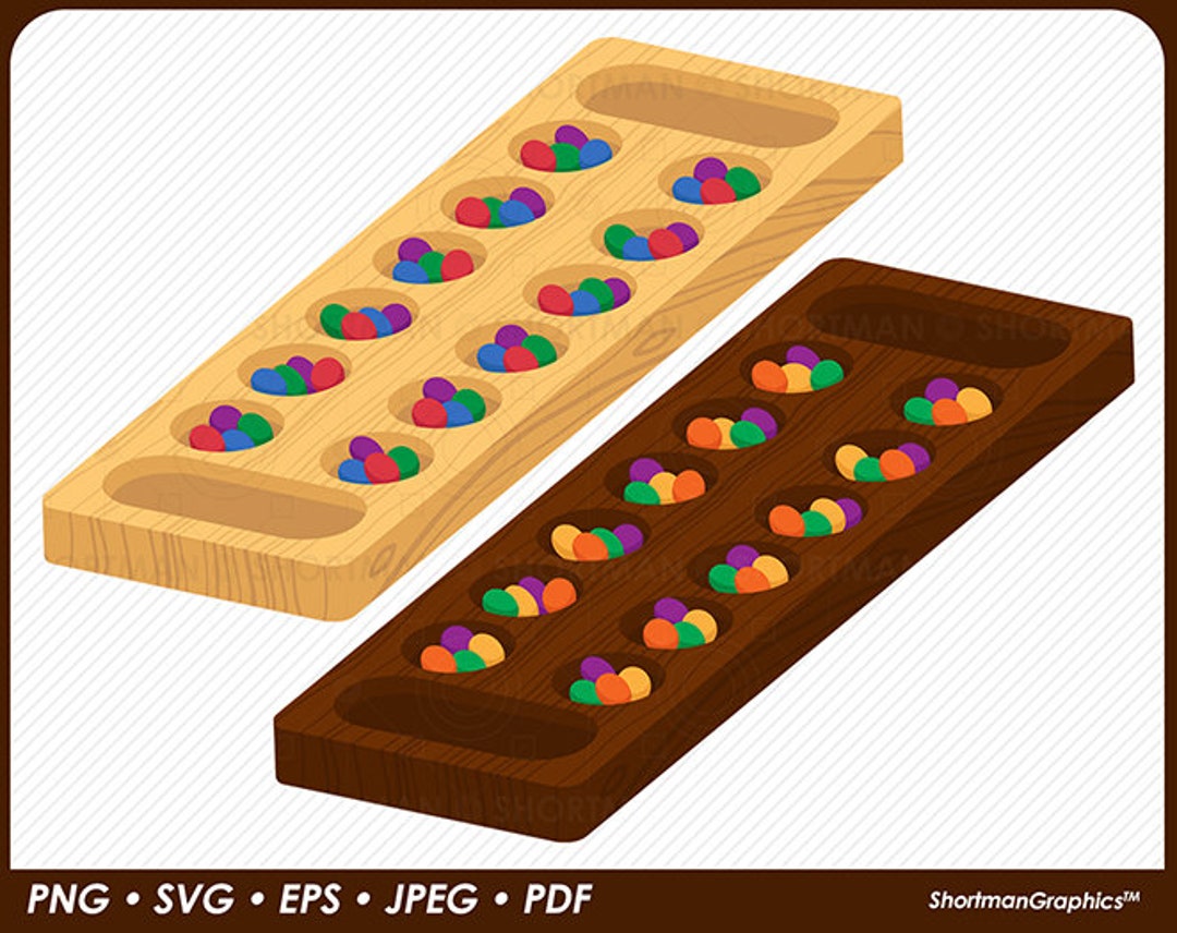 Mancala Board Game Clipart - SVG PNG Download - Etsy