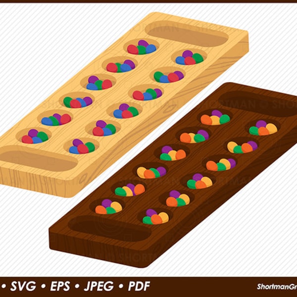 Mancala Board Game Clipart - SVG PNG Download