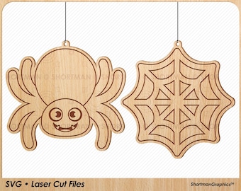 Etichetta ragno e ragnatela - TAGLIO LASER - SVG
