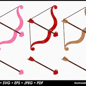 Cupid&#39;s Bow & Arrow Clipart - SVG PNG Download