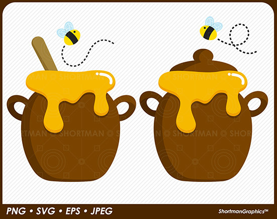Honey Jar Clipart PNG SVG Bumblebee - Etsy UK