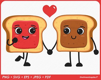 Clipart di coppia di panini con gelatina di burro di arachidi - PNG SVG