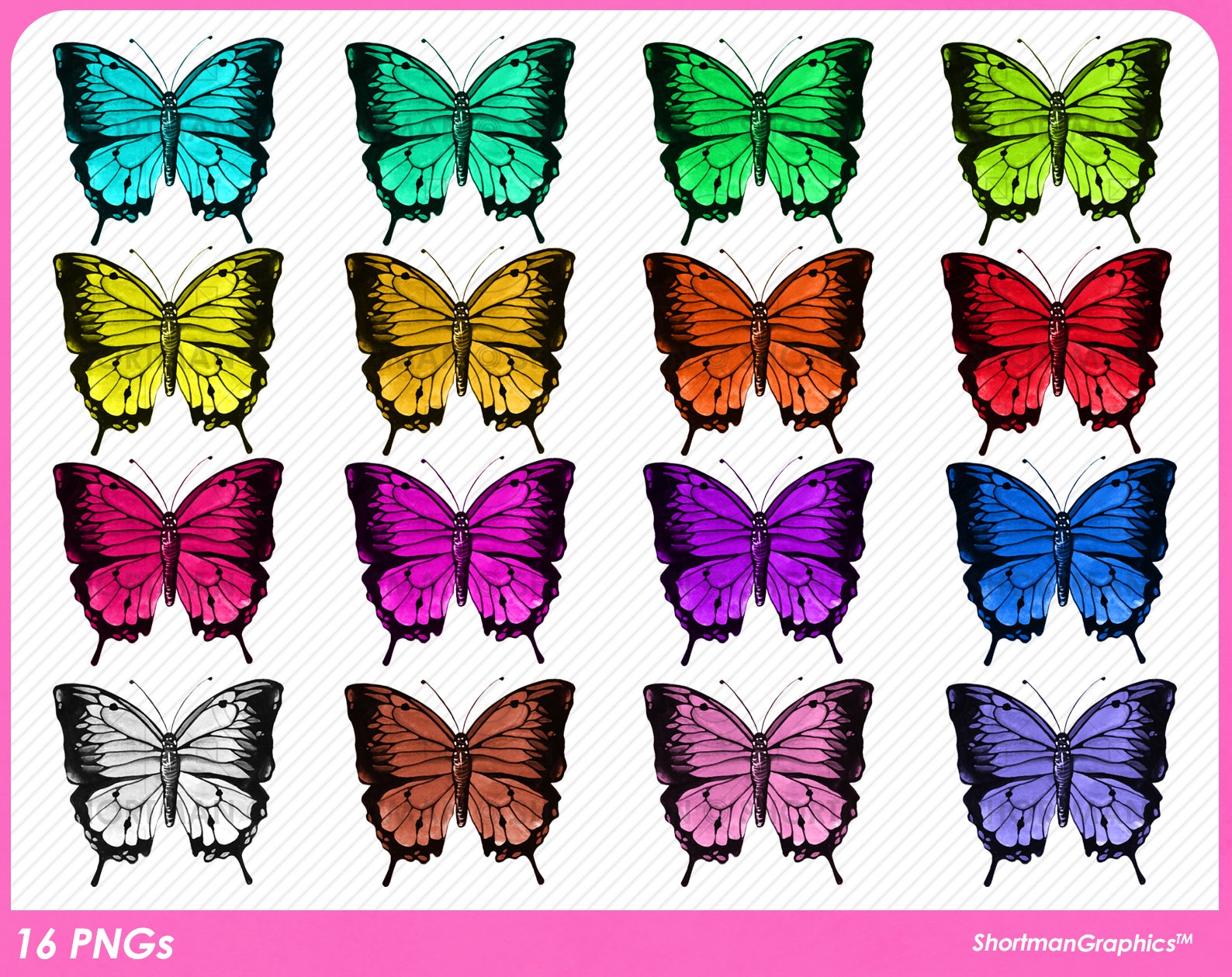 Stunning Blue and Pink Butterfly Decorative Yard Signs, image size:1588x1259