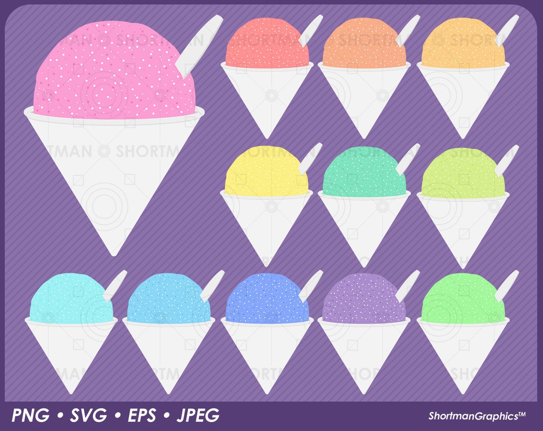 Snow Cone Clipart SVG PNG Download Etsy