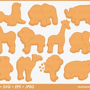 Circus Animal Crackers Clipart - Animal Cookies - SVG PNG