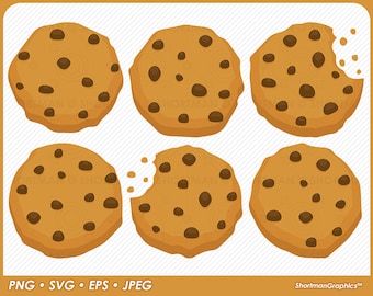 Chocolate Chip Cookie Clipart - SVG PNG Download