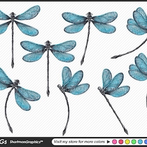 Blue Dragonflies watercolor Clipart PNG - Dragon Fly Clipart