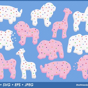 Circus Animal Crackers Clipart - Animal Cookies - SVG PNG