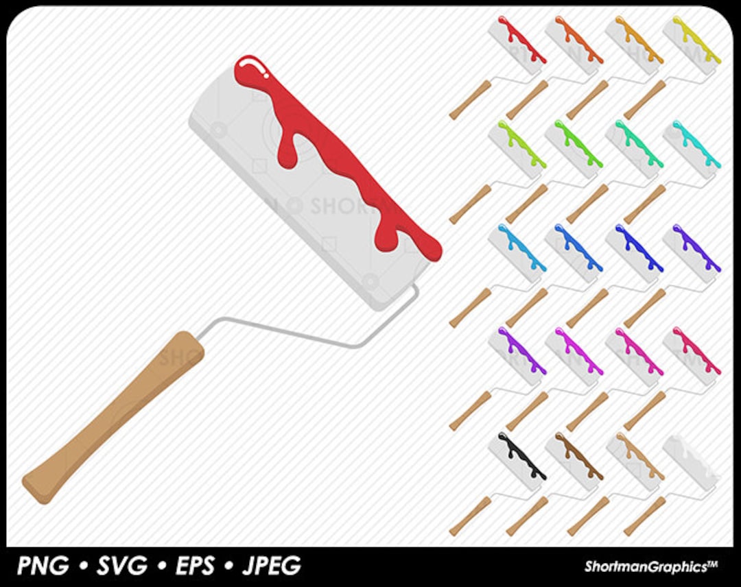 Paint Roller Clipart PNG SVG Etsy