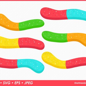 Gummy Worms Clipart- SVG PNG