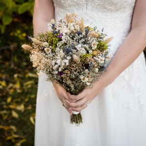 Blue Thistle Dried Flowers Bouquet / Wildflowers Dried flowers bouquet
