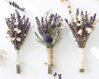 Lavender Boutonniere / Groom and Groomsmen boutonniere pin / Wedding boutonniere purple / Lavender babies breath boutonniere / Gifts for him