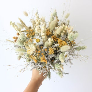 Dried Flower Bouquet: Pastel Orange Cream Wildflower Arrangement