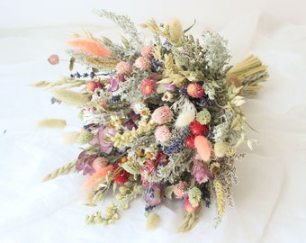 Festival Vibrant Dry flowers bouquet / Joyful soft pink purple tones bouquet / Gypsy Love Dried + Preserved bouquet