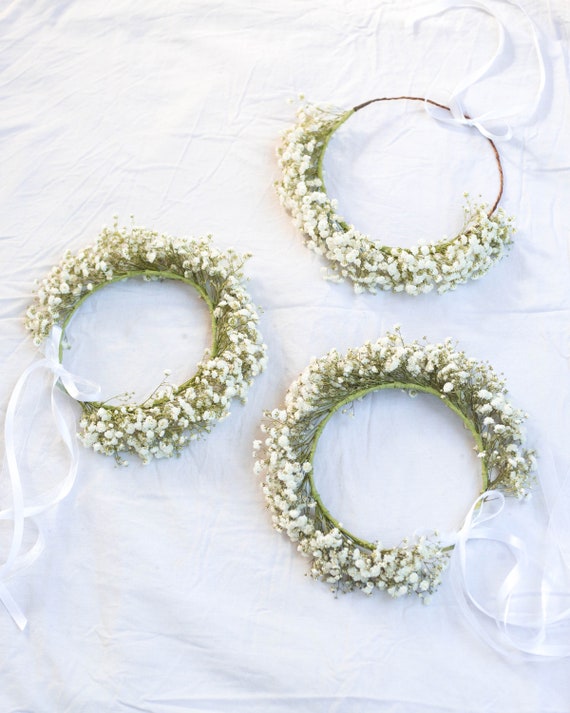 Babies Breath Flower Crown Made with Real Baby's Breath Etsy