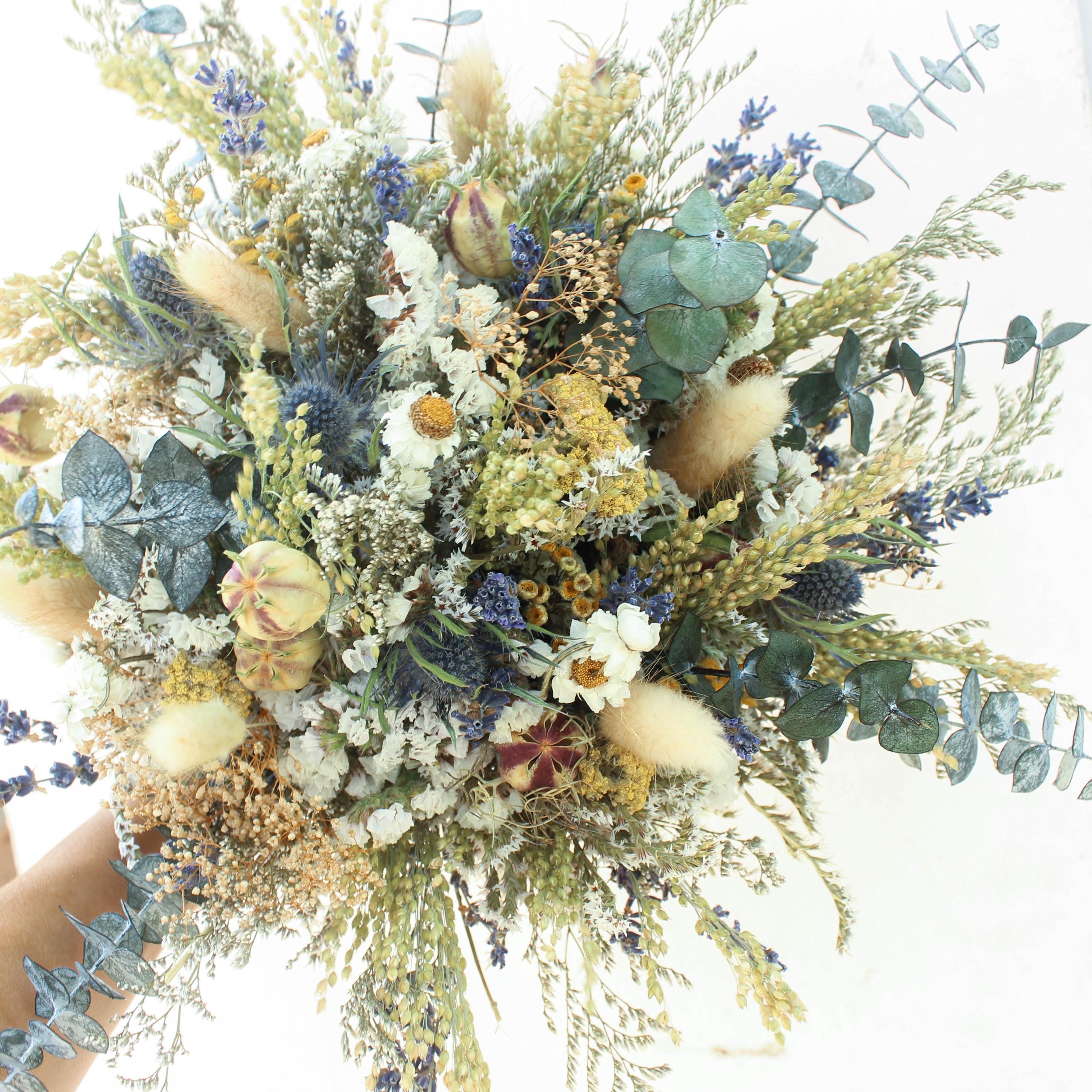 Blue Thistle Dried Flower Bouquet