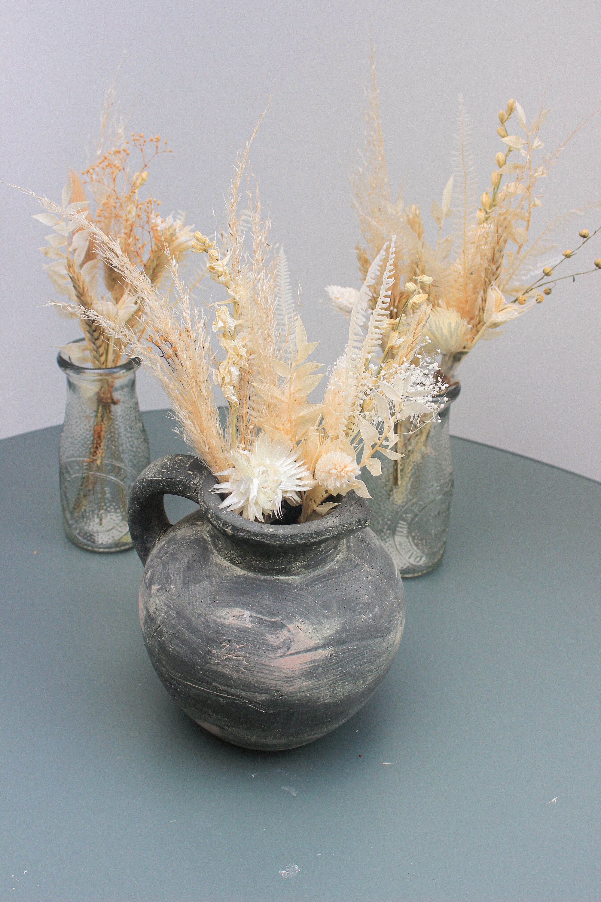 Palm & Pampas Grass In Black Vase, Hobby Lobby
