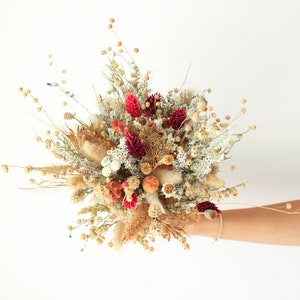 Festival Meadow Bridal bouquet / Dry Flowers bouquet for Wedding / Rustic Boho Brides and Bridesmaid bouquet / Wildflowers Dried bouquet image 3