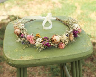 Wildflower Crown: Pink Dream & Lavender Floral Headpiece