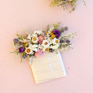Pink Dream & Purple Wildflowers Bouquet / Spring Summer Bouquet for Wedding / Neutral bouquet with greenery and orange tones image 8