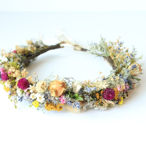 Daisies Dried Flower Crown Etsy
