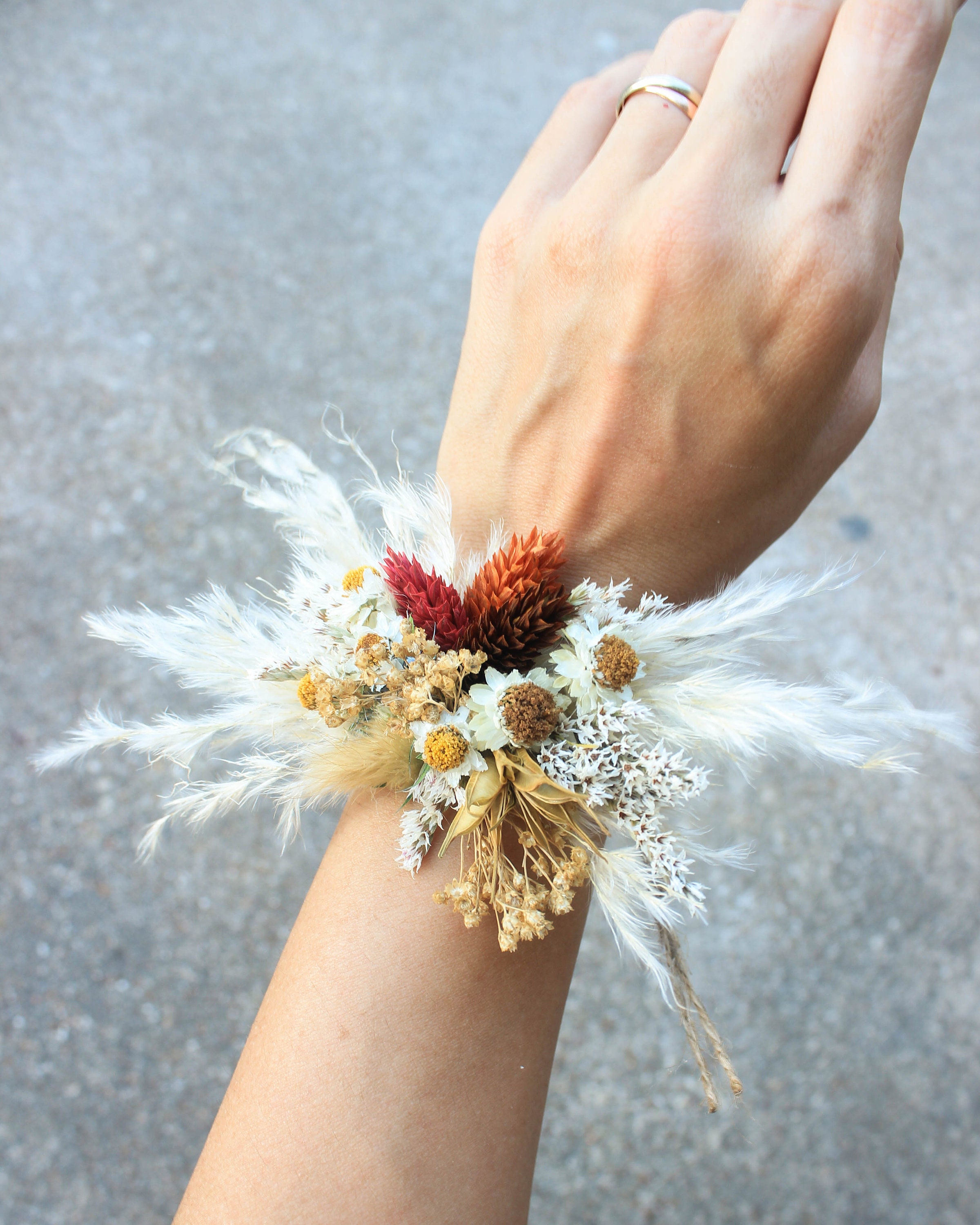 Wrist Corsages in Rust & Sepia