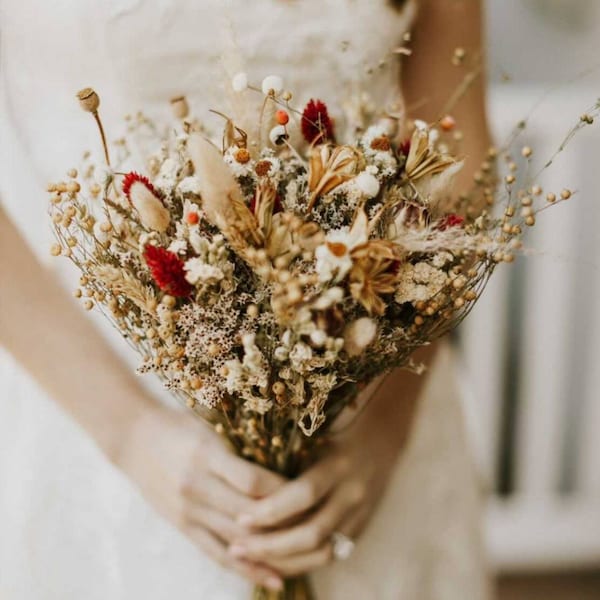 Festival Meadow Bouquet / Rustic Boho Brides and Bridesmaid bouquet / Wildflowers Dried Bouquet