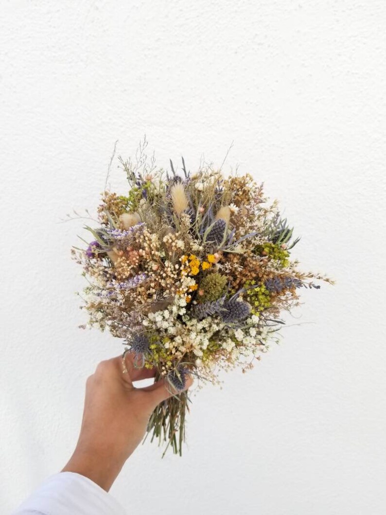 Blue Thistle Dried Flowers Bouquet / Wildflowers Dried Flowers Etsy