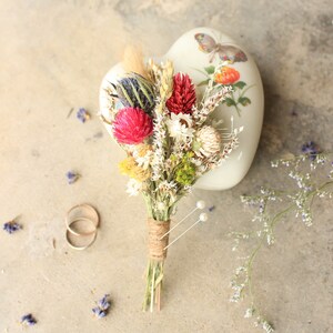 Burgundy Dried Flower Boutonniere: Rustic Thistle Buttonhole