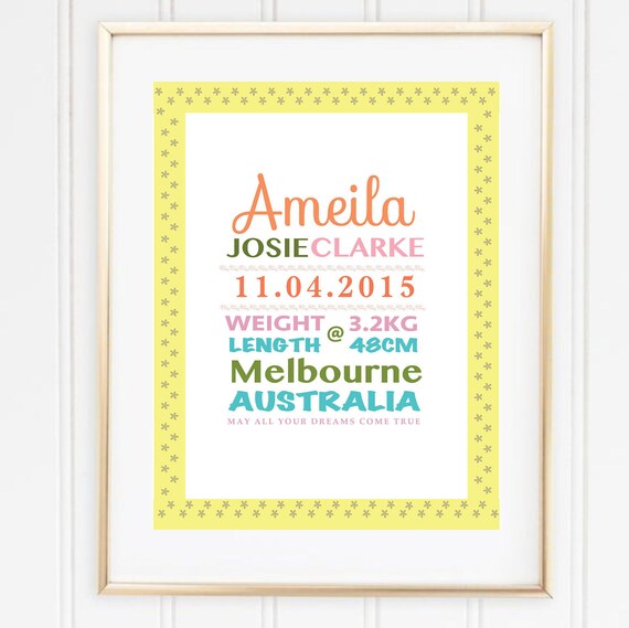 baby announcement prints