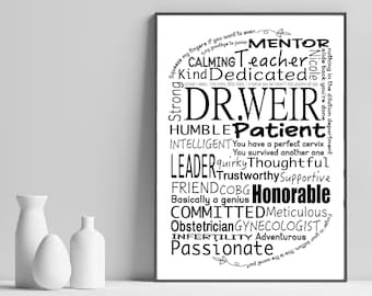 Word Cloud Personalized Typography Print: Ideal for special occasions, farewell gifts, and milestone birthday presents