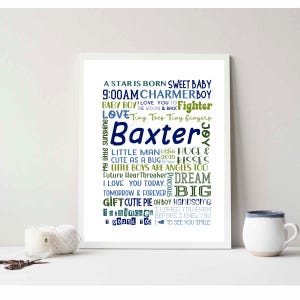 Digital Baby name print, Custom Birth print, Printable Art, Nursery Wall Art, Birth Stats Print, Baby birth details, Birth poster